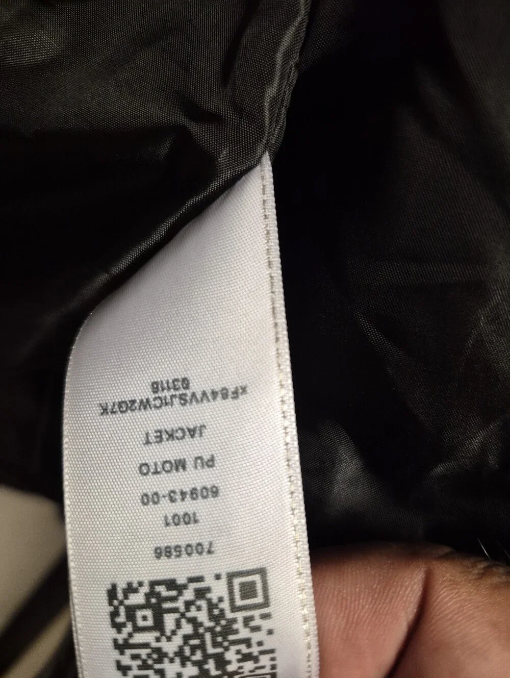 True Religion Black Leather Bomber Jacket with Red Stitching